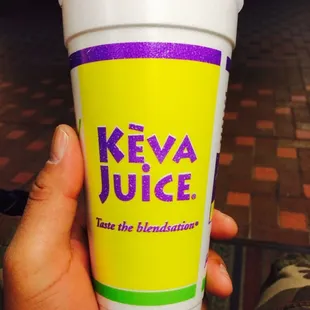 Tasty blend of spinach, apple, banana, ginger, and orange juices fresh from the harvest.
