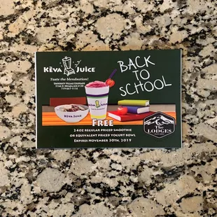 Coupon we received.