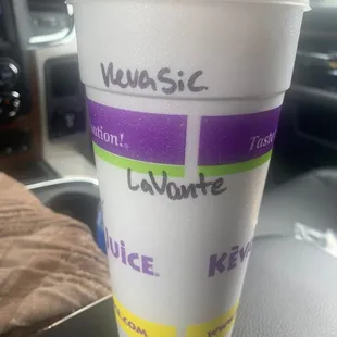 Keva-cicle 24oz with almond milk and protein supplement