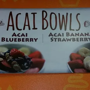 acai bowls and acai blueberry