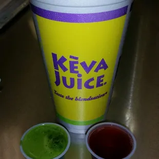 two cups of keva juice
