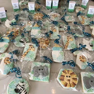 Jungle baby shower cookies