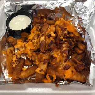 Day-old loaded fries...