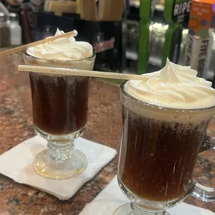 Hot Irish cream coffee