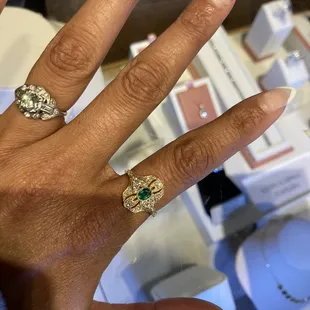 Some cute jewelry I tried on while waiting on my ring sizing.