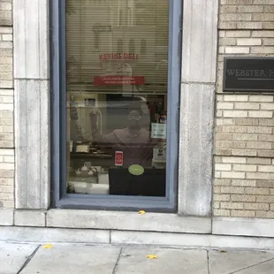 From the street, it&apos;s not super obvious, unless you see Kevin waving thru the window!