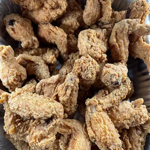 a container of fried chicken