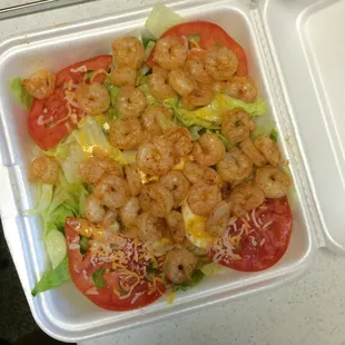 Shrimp salad. Alittle greasy and very spicy