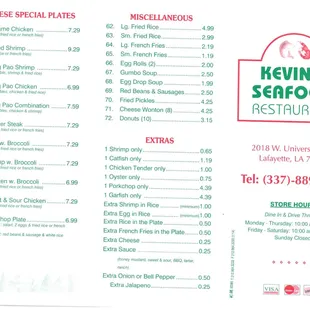 menu