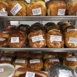 Warm food selection of fresh homemade goodies