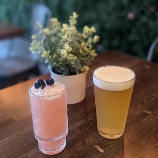 two drinks on a table