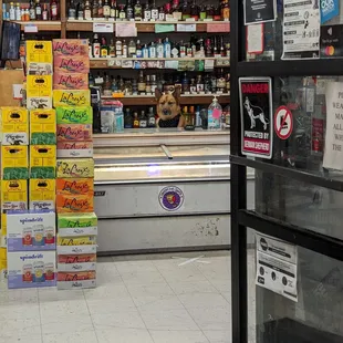 shelves of food and beverages