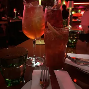 Aperol spritz and sangria