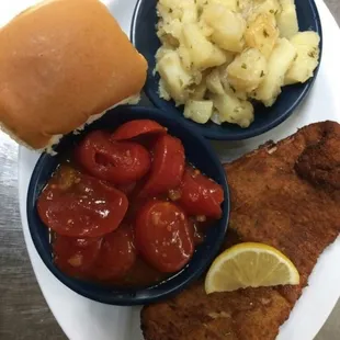 All you can eat in house Deep Fried Haddock with Homemade parsley potatoes &amp; stewed tomatoes. Served on Wed and Fri from 11am-close.