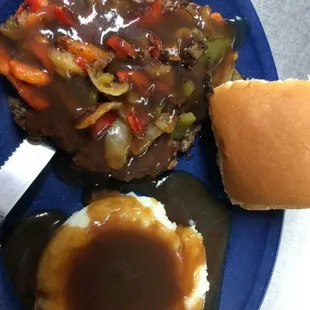 Grilled Hamburger Steak served how you like and with 2 sides of your choice. Served daily from 11am to close.