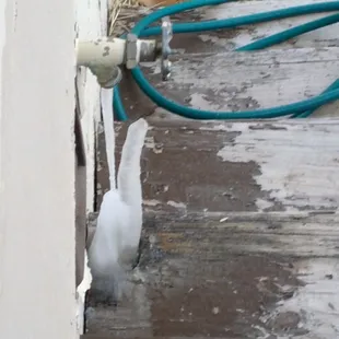 leaky faucet in back of house - never fixed