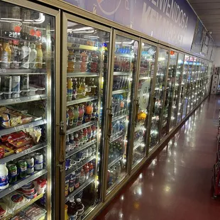 refrigerators in a grocery store