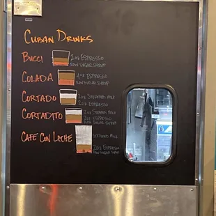Love this chart describing the Cuban coffee options!