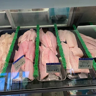 a display of fresh fish