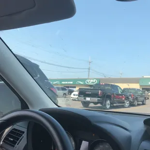 a view from inside a car