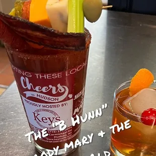 a bloody drink with a garnish garnish