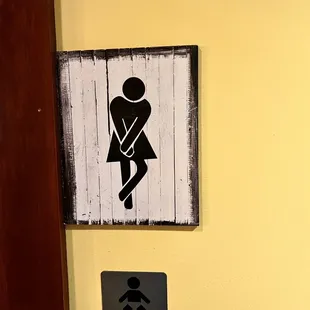 a restroom sign