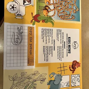 the menu and instructions