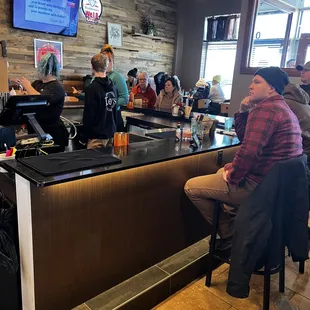 Enjoying the bar area