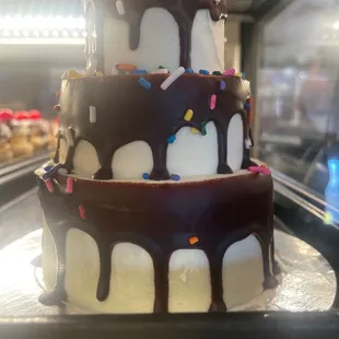 a chocolate covered cake
