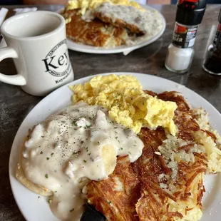 Biscuits and gravy and chicken fried steak