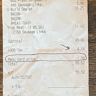 Receipt with ridiculous, unknown fee!
