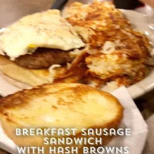Sausage Egg Sandwich - generous portion!