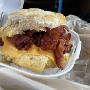 Bacon biscuit sandwich