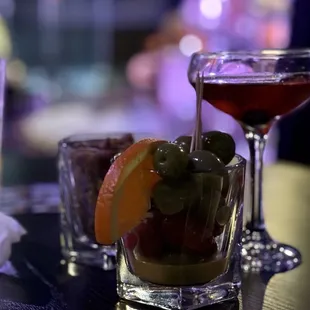 Cocktails and snacks