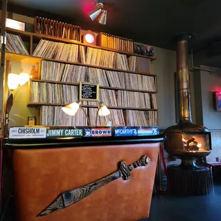 Love the 70's vibe!  Turntables for live DJs