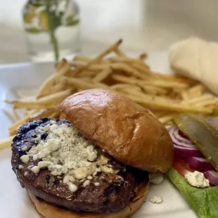 Black and Bleu Bison Burger