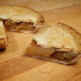 a half eaten apple pie