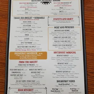 Breakfast Menu
