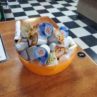 a bowl of k - cup coffee