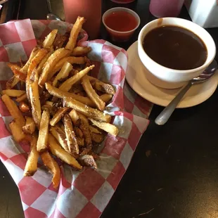 Fries and gravy. The more we ate, the better they got.