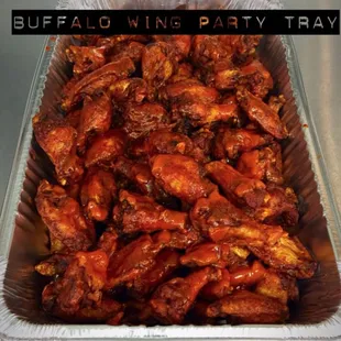 a tray of buffalo wings