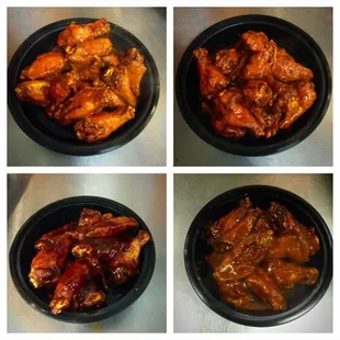 Our buffalo wings! They are served in four original flavors! Mild,hot,BBQ or Honey BBQ!