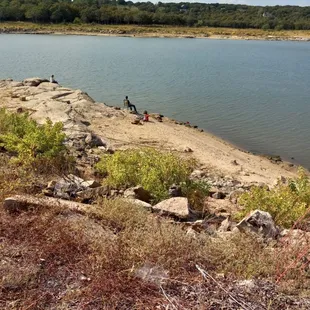 Shore fishing.