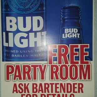 Free party room for your special events.