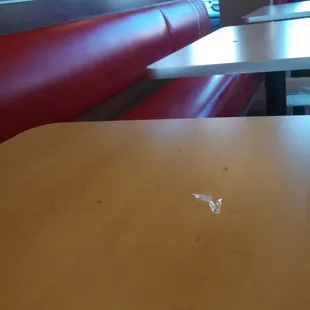 The tables are dirty.