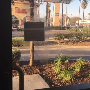 Murky entrance door, uninviting and unsanitary.