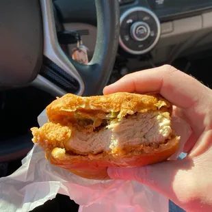 Trying the new chicken sandwich. It&apos;s really really good