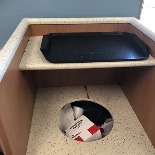 Trash over flowing from the night before!