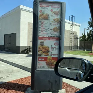 a menu for a fast food restaurant