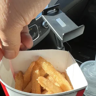 French fries is half full